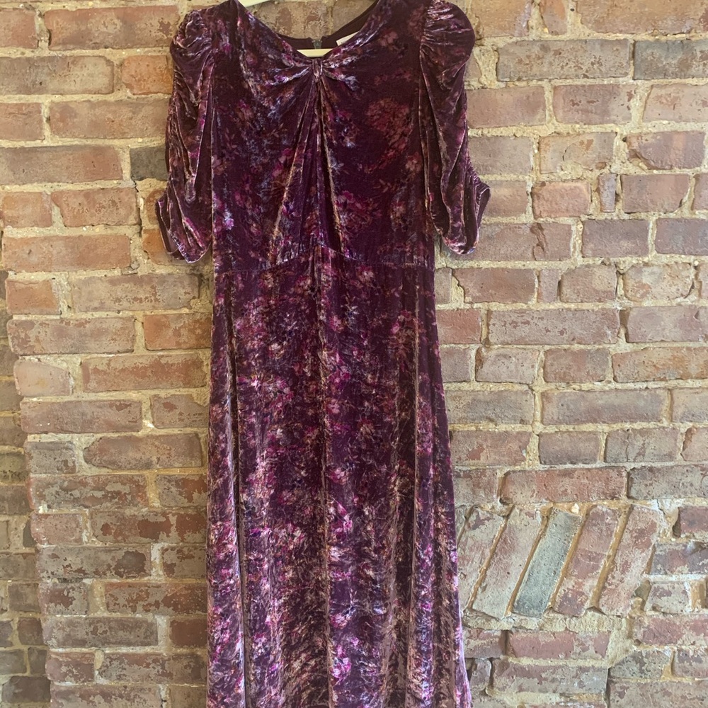 Rebecca Taylor Floral Velvet Midi Dress